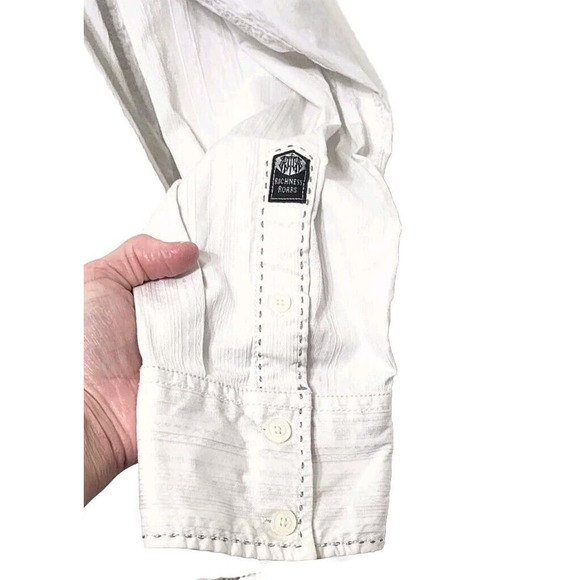 ROAR White Embroidered Button Down Shirt Mens Size 2XL Strength Refined - Picture 6 of 10